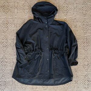 J. Crew Perfect Lightweight Hooded Jacket Black Anorak Women’s Size 2X